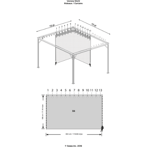 Shelterlogic Canopy & Gazebo Accessories 10x12 ft. Curtains for Verona Gazebo by Shelterlogic 772830158670 135-9158670 10x12 ft. Curtains for Verona Gazebo by Shelterlogic SKU# 135-9158670