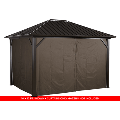 Shelterlogic Canopy & Gazebo Accessories 12 ft. x 12 ft. Brown Curtains for Genova Gazebo by Shelterlogic 781880200468 135-9163896
