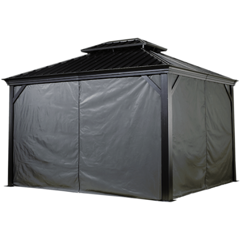 Shelterlogic Canopy & Gazebo Accessories 12 ft. x 12 ft. Gray Curtains for Monaco, Messina, and Mykonos Gazebo by Shelterlogic 781880258971 135-9163827 12 ft. x 12 ft. Gray Curtains for Monaco, Messina, and Mykonos Gazebo