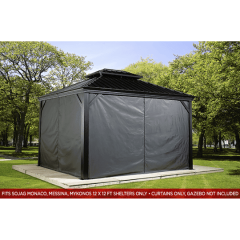 Shelterlogic Canopy & Gazebo Accessories 12 ft. x 12 ft. Gray Curtains for Monaco, Messina, and Mykonos Gazebo by Shelterlogic 781880258971 135-9163827 12 ft. x 12 ft. Gray Curtains for Monaco, Messina, and Mykonos Gazebo