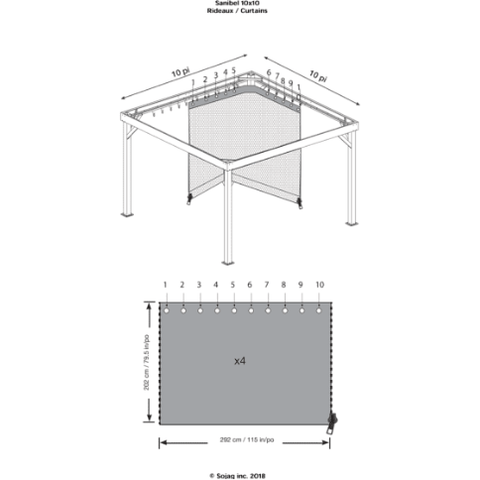 Shelterlogic Canopy & Gazebo Accessories 8x8 ft. Curtains for Sanibel Gazebo by Shelterlogic 772830163902 135-9163902 8x8 ft. Curtains for Sanibel Gazebo by Shelterlogic SKU# 135-9163902