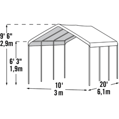 10 x 20 ft. SuperMax Canopy 2-in-1 Enclosure Kit by Shelterlogic
