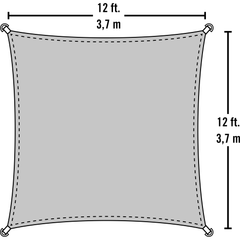 12 x 12 ft. Sand Shade Sail Square Heavyweight by Shelterlogic
