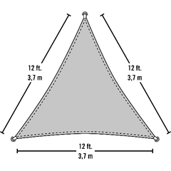 12 x 12 ft. Sea Blue Shade Sail Triangle Heavyweight by Shelterlogic