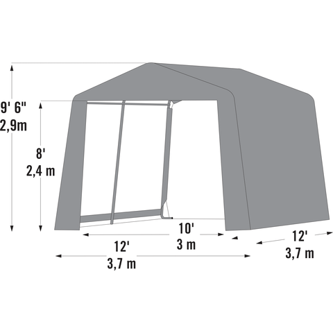 Shelterlogic Canopy Tent 12 x 12 x 9.5 ft Peak Gray Shed-in-a-Box XT by Shelterlogic 677599704802 70480 12 x 12 x 9.5 ft Peak Gray Shed-in-a-Box XT by Shelterlogic SKU# 70480