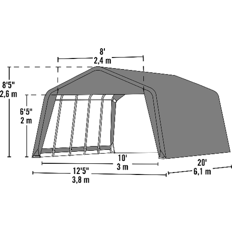 Shelterlogic Canopy Tent 12 x 20 ft. Equine Storage by Shelterlogic 677599715341 71534 12 x 20 ft. Equine Storage by Shelterlogic SKU# 71534