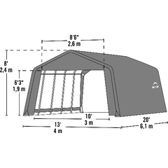 12 ft. x 20 ft. x 8 ft. Standard PE 9 oz. Green ShelterCoat Custom Peak Shelter by Shelterlogic