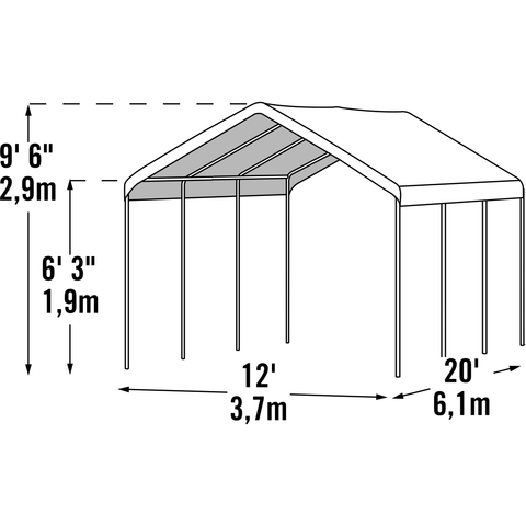 Shelterlogic Canopy Tent 12 x 20 ft. SuperMax Canopy by Shelterlogic 677599257735 25773 12 x 20 ft. SuperMax Canopy by Shelterlogic SKU# 25773