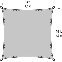 16 x 16 ft. Sand Shade Sail Square Heavyweight by Shelterlogic