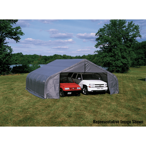 Shelterlogic Canopy Tent 22 x 20 ft. ShelterCoat Garage Peak Gray STD by Shelterlogic 677599820434 82043 22 x 20 ft. ShelterCoat Garage Peak Gray STD by Shelterlogic SKU 82043