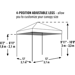 Green 12 x 12 ft. Pop-Up Canopy HD Straight Leg by Shelterlogic