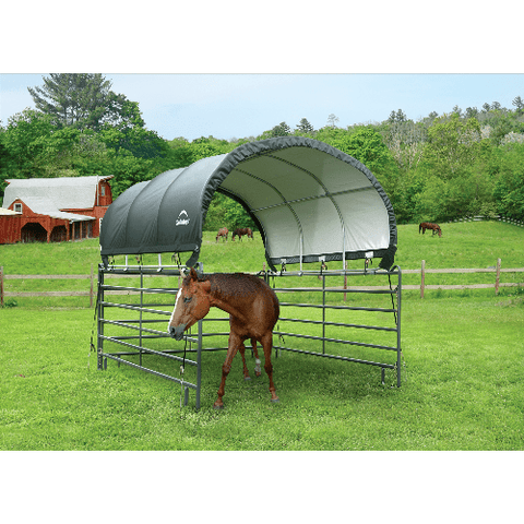 Shelterlogic Canopy Tent Powder Coated Green 10 x 10 ft. Corral Shelter Livestock Shade by Shelterlogic 677599515309 51530