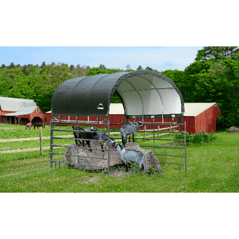 Shelterlogic Canopy Tent Powder Coated Green 10 x 10 ft. Corral Shelter Livestock Shade by Shelterlogic 677599515309 51530