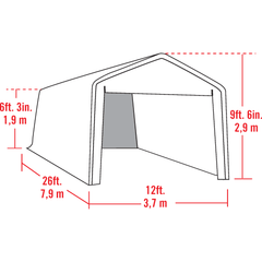 White 12ft. x 26ft. Canopy Enclosure Kit for the SuperMax by Shelterlogic