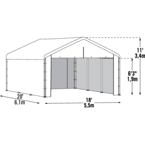 Shelterlogic Canopy Tent White 18 x 20 ft. Canopy Enclosure Kit for the SuperMax by Shelterlogic 677599267758 26775 White 18 x 20 ft. Canopy Enclosure Kit for the SuperMax Shelterlogic