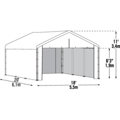 18 x 20 ft. White Canopy Enclosure Kit for the SuperMax by Shelterlogic