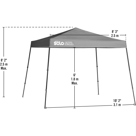 Shelterlogic Canopy Tents 11 ft. x 11 ft. Khaki Solo Steel SOLO72 Slant Leg Pop-Up Canopy by Shelterlogic 677599334450 167541DS 11 ft. x 11 ft. Khaki Solo Steel SOLO72 Slant Leg Pop-Up Canopy 