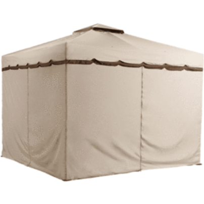 Shelterlogic Canopy Tents & Pergolas 10 ft. x 10 ft. Beige with Brown Trim Roma Soft Top Gazebo by Shelterlogic 772830165388 500-9165388 10 ft. x 10 ft. Beige with Brown Trim Roma Soft Top Gazebo 