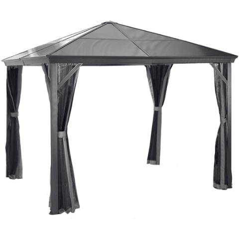 Shelterlogic Canopy Tents & Pergolas 10 ft. x 10 ft. Dark Gray Verona Hardtop Gazebo by Shelterlogic 772830160727 310-9160727