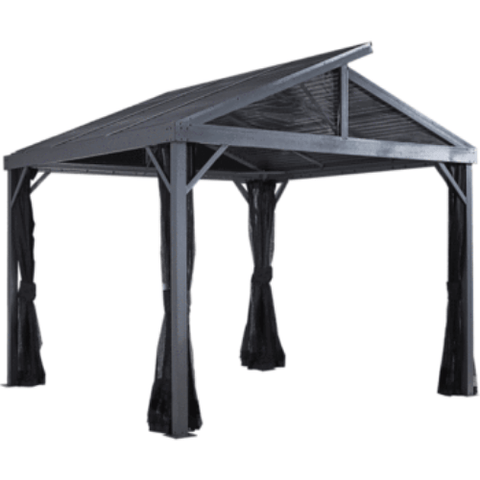 Shelterlogic Canopy Tents & Pergolas 10 ft. x 10 ft. Light Gray Sanibel II Hardtop Gazebo by Shelterlogic 772830162851 500-8162851