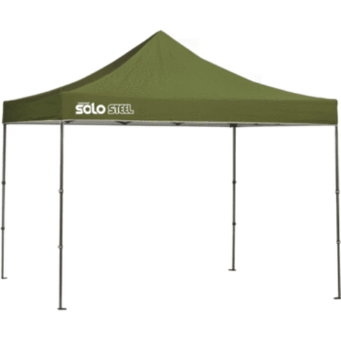 Shelterlogic Canopy Tents & Pergolas 10 ft. x 10 ft. Olive Solo Steel SOLO100 Straight Leg Pop-Up Canopy by Shelterlogic 677599334535 167549DS 10 ft. x 10 ft. Olive Solo Steel SOLO100 Straight Leg Pop-Up Canopy
