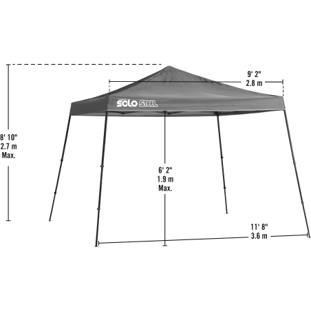 Shelterlogic Canopy Tents & Pergolas 11 ft. x 11 ft. Olive Solo Steel SOLO90 Slant Leg Pop-Up Canopy by Shelterlogic 677599334528 167548DS 11 ft. x 11 ft. Olive Solo Steel SOLO90 Slant Leg Pop-Up Canopy