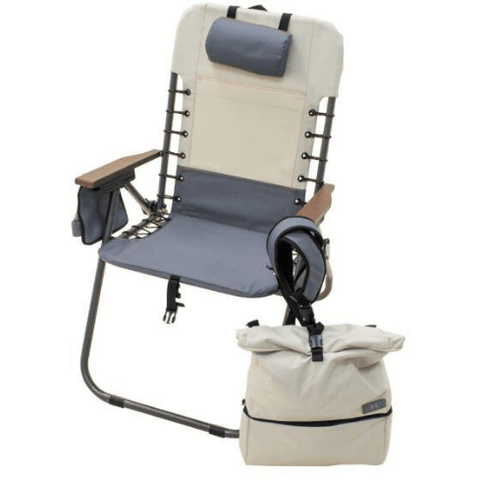 Shelterlogic Outdoor Chairs Slate/Putty RIO Hi Boy Lace-up Steel Removable Backpack Chair by Shelterlogic 80958397049 GR650R-434-1 Slate/Putty RIO Hi Boy Lace-up Steel Removable Backpack Chair 