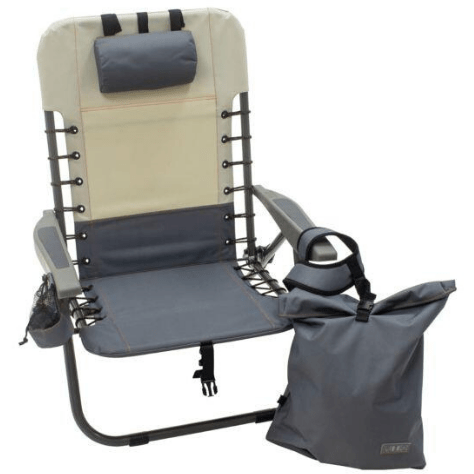 Shelterlogic Outdoor Chairs Slate/Putty RIO Lace-up Steel Gear Removable Backpack Chair by Shelterlogic 80958397032 GR529R-434-1 Slate/Putty RIO Lace-up Steel Gear Removable Backpack Chair 