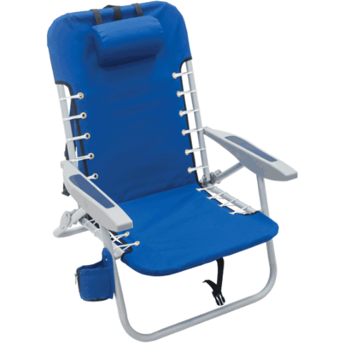 Blue RIO Gear Lace-Up Aluminum Beach Backpack Chair, Cross Hatch by Shelterlogic SKU# SC529-46-1