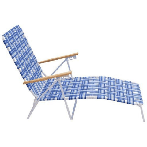 Shelterlogic Outdoor Furniture Blue / White RIO Folding Web Lounge Chair by Shelterlogic 80958404273 BY405-0128-1