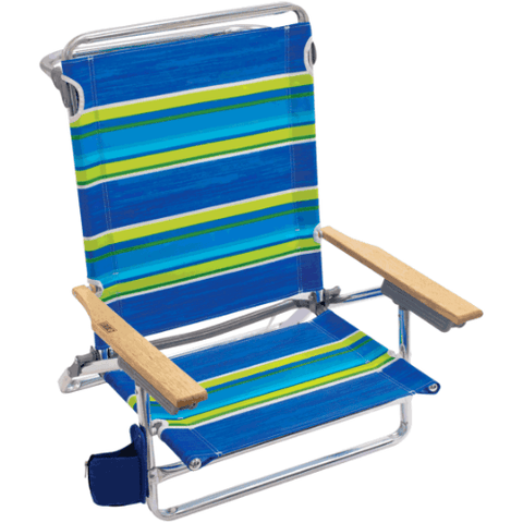 Shelterlogic Outdoor Furniture Multi Stripe RIO Beach 5-Position Lay Flat Designer Beach Chair by Shelterlogic 80958395618 SC592-2005-1 Multi Stripe RIO Beach 5-Position Lay Flat Designer Beach Chair 