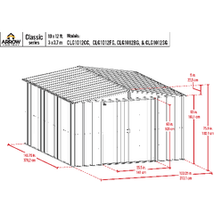 10 ft. x 12 ft., Charcoal Arrow Classic Steel Storage Shed by Shelterlogic