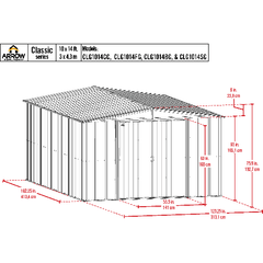 10 ft. x 14 ft. Flute Grey Arrow Classic Steel Storage Shed by Shelterlogic
