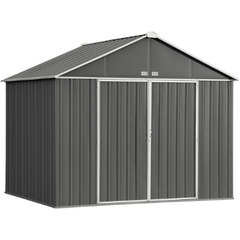 Shelterlogic Sheds and Storage 10 ft. x 8 ft. Charcoal with Cream Trim EZEE Shed® Steel Storage Shed by Shelterlogic 026862110695 EZ10872HVCCCR 10 ft. x 8 ft. Charcoal with Cream Trim EZEE Shed® EZ10872HVCCCR