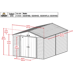 10x14, Charcoal Arrow Select Steel Storage Shed by Shelterlogic