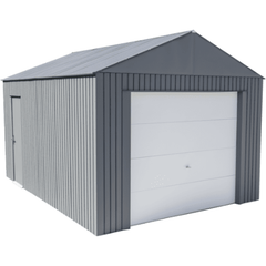 Shelterlogic Sheds and Storage 12 ft. x 15 ft. Charcoal Everest Steel Garage, Wind and Snow Rated Storage Building Kit by Shelterlogic 026862112743 GRC1215 12 x 15 ft. Charcoal Garage, Wind & Snow Rated Storage Building Kit