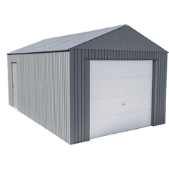 Shelterlogic Sheds and Storage 12 ft. x 20 ft. Charcoal Everest Steel Garage, Wind and Snow Rated Storage Building Kit by Shelterlogic 026862112729 GRC1220 12 x 20 ft. Charcoal Garage, Wind & Snow Rated Storage Building Kit