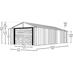 12 ft. x 24 ft., Flute Grey Murryhill Steel Storage Building by Shelterlogic
