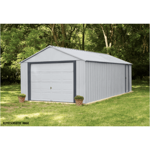 Shelterlogic Sheds and Storage 12 ft. x 24 ft., Flute Grey Murryhill Steel Storage Building by Shelterlogic 026862113184 BGR1224FG 12 ft. x 24 ft., Flute Grey Murryhill Steel Storage Building BGR1224FG