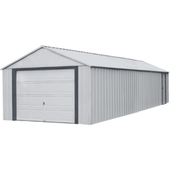 Shelterlogic Sheds and Storage 12 ft. x 31 ft., Flute Grey Murryhill Steel Storage Building by Shelterlogic 026862113191 BGR1231FG 12 ft. x 31 ft., Flute Grey Murryhill Steel Storage Building BGR1231FG