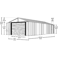 12 ft. x 31 ft., Flute Grey Murryhill Steel Storage Building by Shelterlogic