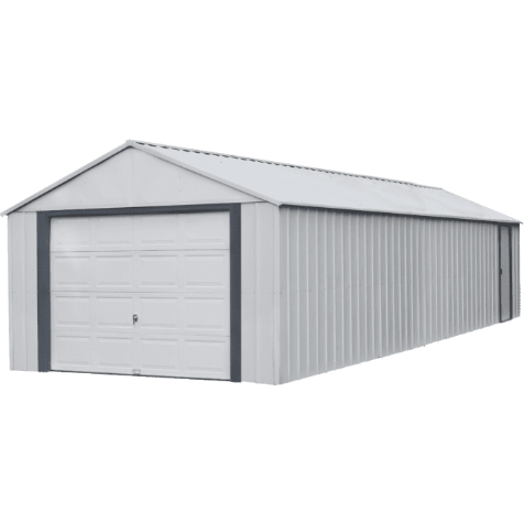 Shelterlogic Sheds and Storage 12 ft. x 31 ft., Flute Grey Murryhill Steel Storage Building by Shelterlogic 026862113191 BGR1231FG 12 ft. x 31 ft., Flute Grey Murryhill Steel Storage Building BGR1231FG