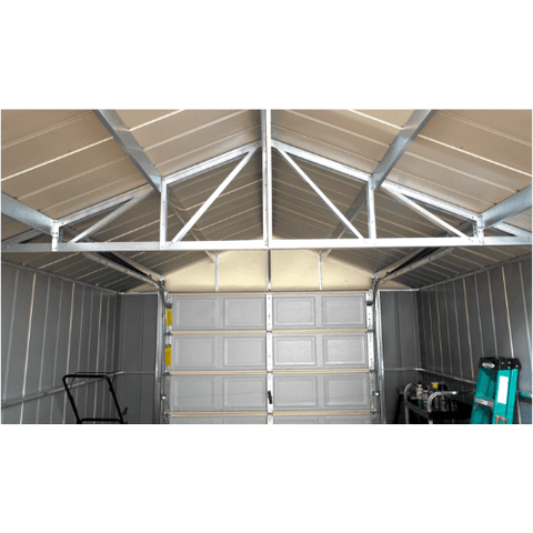 Shelterlogic Sheds and Storage 14 ft. x 21 ft., Flute Grey Murryhill Steel Storage Building by Shelterlogic 026862113207 BGR1421FG 14 ft. x 21 ft., Flute Grey Murryhill Steel Storage Building BGR1421FG