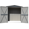 Image of Shelterlogic Sheds and Storage 6 ft. x 3 ft. Flute Gray and Anthracite Spacemaker Patio Steel Storage Shed by Shelterlogic 26862112675 PS63 6ft.x 3ft. Flute Gray & Anthracite Spacemaker Patio Steel Storage Shed