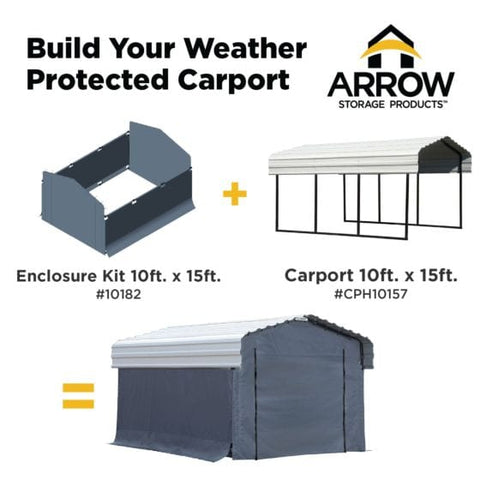 Shelterlogic Sheds, Garages & Carports 10 ft. x 15 ft. Gray Enclosure Kit for Arrow Carport by Shelterlogic 781880200680 10182