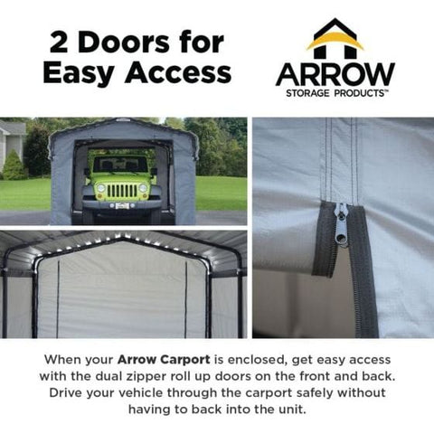 Shelterlogic Sheds, Garages & Carports 10 ft. x 15 ft. Gray Enclosure Kit for Arrow Carport by Shelterlogic 781880200680 10182