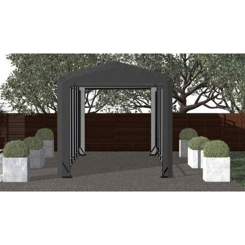 Shelterlogic Sheds, Garages & Carports 10x27x10 Gray ShelterTube Wind and Snow-Load Rated Garage by Shelterlogic 781880252030 SQAACC0103C01002710 10x27x10 Gray ShelterTube Wind and Snow-Load Rated Garage Shelterlogic