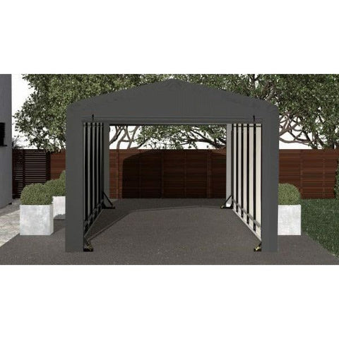 Shelterlogic Sheds, Garages & Carports 10x27x8 Gray ShelterTube Wind and Snow-Load Rated Garage by Shelterlogic 781880252054 SQAACC0103C01002708 10x27x8 Gray ShelterTube Wind and Snow-Load Rated Garage Shelterlogic