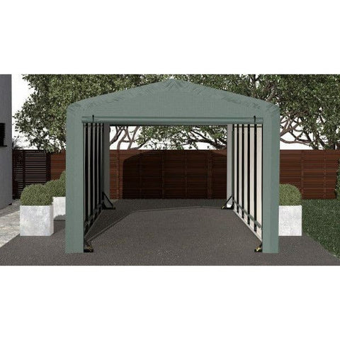 Shelterlogic Sheds, Garages & Carports 10x27x8 Green ShelterTube Wind and Snow-Load Rated Garage by Shelterlogic 781880263906 SQAACC0104C01002708 10x27x8 Green ShelterTube Wind and Snow-Load Rated Garage Shelterlogic