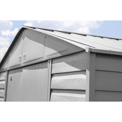 Shelterlogic Sheds, Garages & Carports 12ft x 14ft Flute Grey Arrow Select Steel Storage Shed by Shelterlogic 781880213130 SCG1214FG
